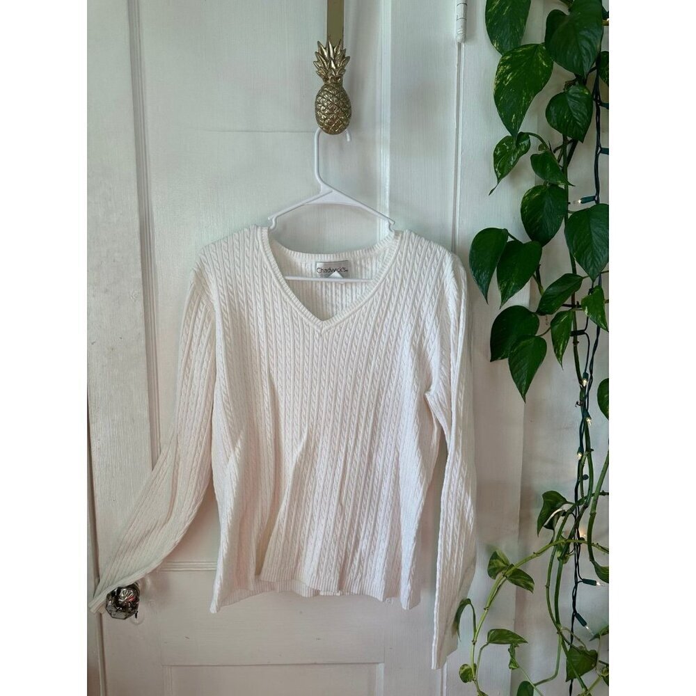 Chadwick’s women’s size x-large white v-neck sweater